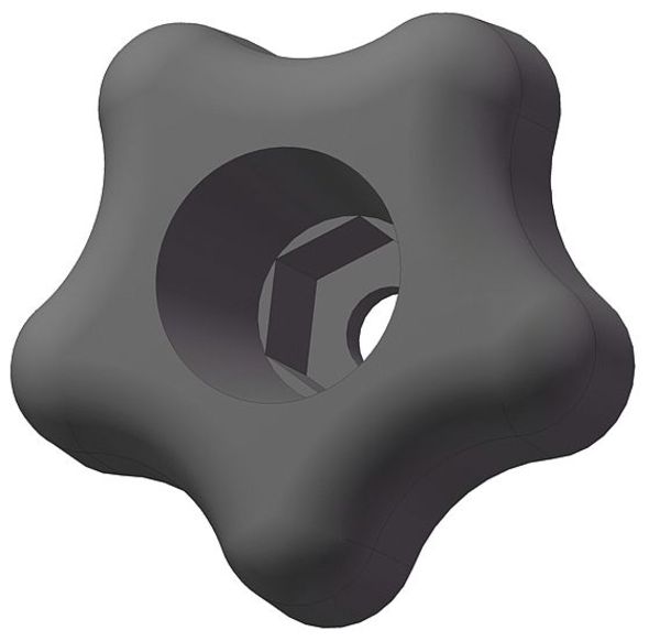 Snap Lock Star Knob, M10 Thread Size, 1-3/4