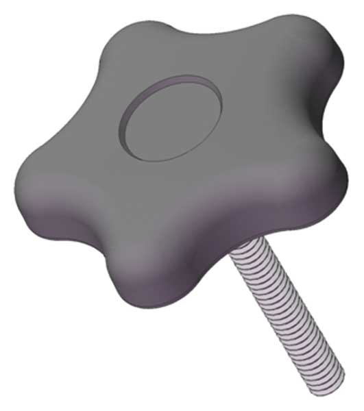 Star Knob with Screw, 5/16-18 Thread Size, 0.50