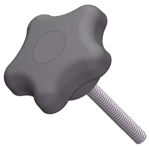 Star Knob with Screw, 3/8-16 Thread Size, 1.00