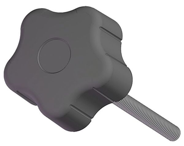 Soft Touch Star with Screw, 1/4-20 Thread Size, 0.75