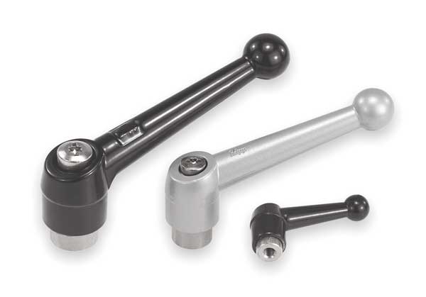 Adjustable Handle, Size: 3 5/16-18 Zinc, Black Satin, Comp: Stainless Steel