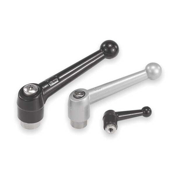 Adjustable Handle, Size: 1 1/4-20 Zinc, Black Satin, Comp: Stainless Steel
