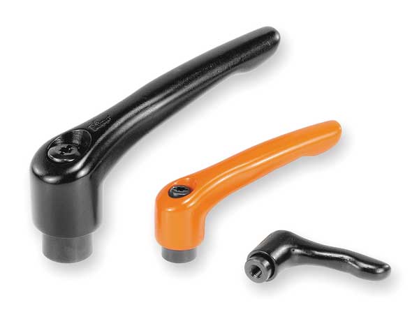 Adjustable Handle, Modern Design, Sz. 3, 5/16-18, Die Cast Zinc Black Satin, Comp: Steel