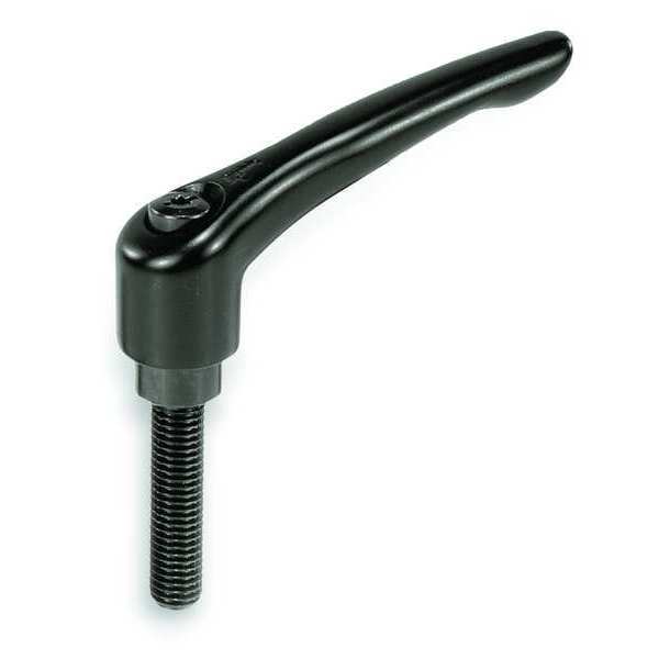 Adjustable Handle, Modern Design, Sz. 3, M10X55, Die Cast Zinc Black Satin, Comp: Steel