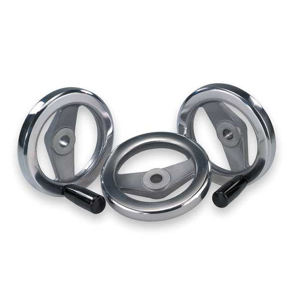 2-Spoke Handwheel, Aluminum, Diameter D1= 100, Bore Dia. D2= 0.5
