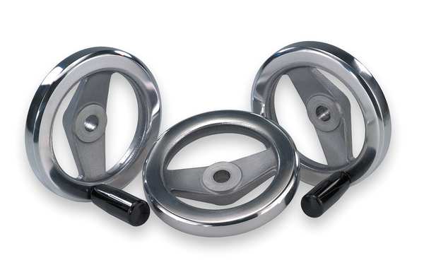 2-Spoke Handwheel, Aluminum, Diameter D1= 80, Bore Dia. D2= 0.375