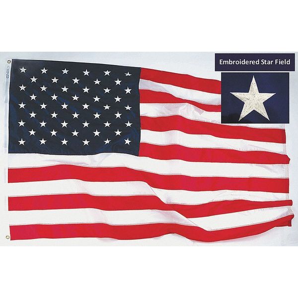 US Flag, 12x18 Ft, Polyester