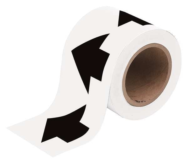 Arrow Tape, Black/White, 4 In. W, 91409