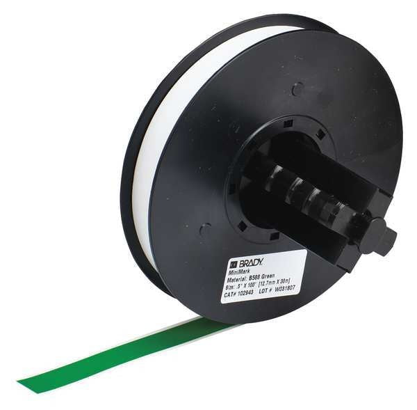 Tape Cartridge, Green, 100 ft. L, 1/2 In. W