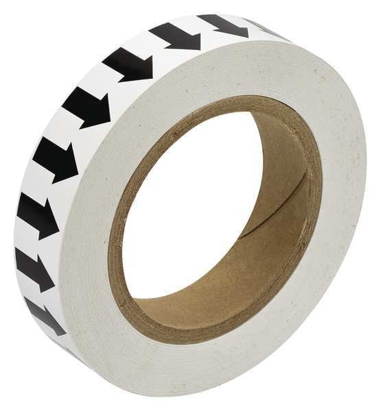 Arrow Tape, Black/White, 1 In. W, 91413