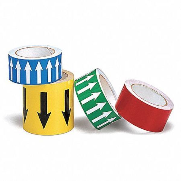 Arrow Tape, Black/Orange, 1 In. W, 91414