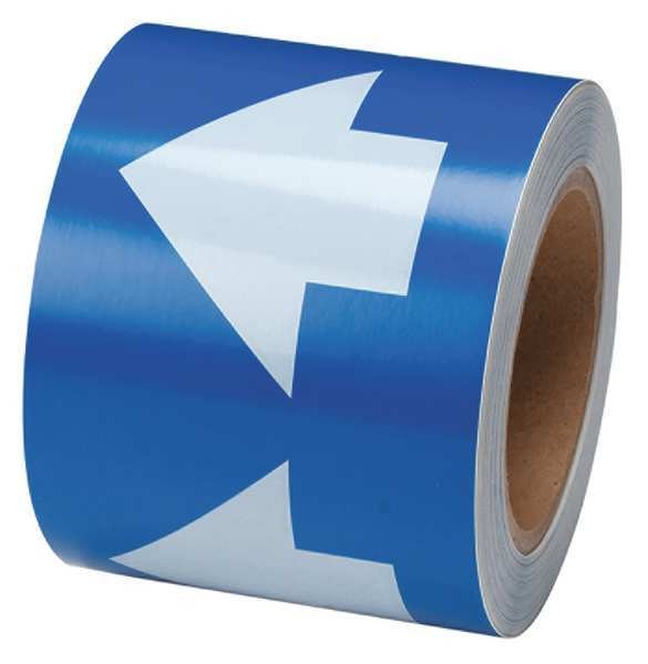 Arrow Tape, White/Blue, 4 In. W, 91289