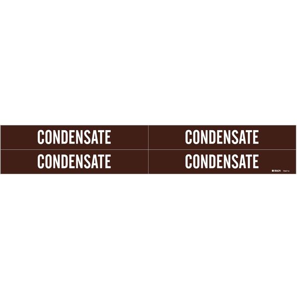 Pipe Marker, Condensate, Br, 3/4 to2-3/8 In