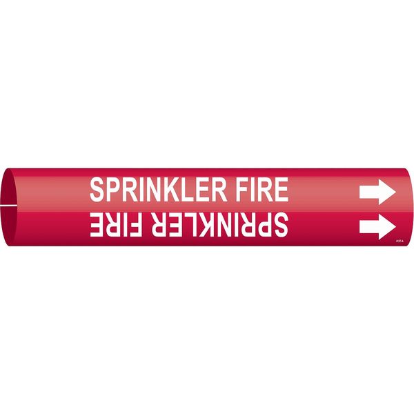 Pipe Marker, Sprinkler Fire, 3/4to1-3/8 In
