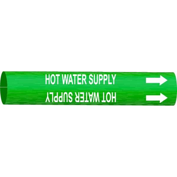Pipe Mrkr, Hot Water Supply, 3/4to1-3/8 In