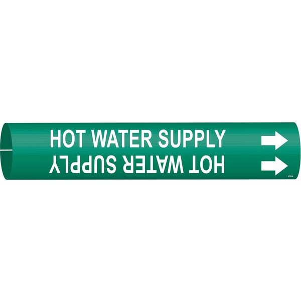 Pipe Mrkr, Hot Water Supply, 3/4to1-3/8 In