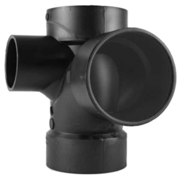San. Tee with Side Inlet, 3 In x 2 In Hub