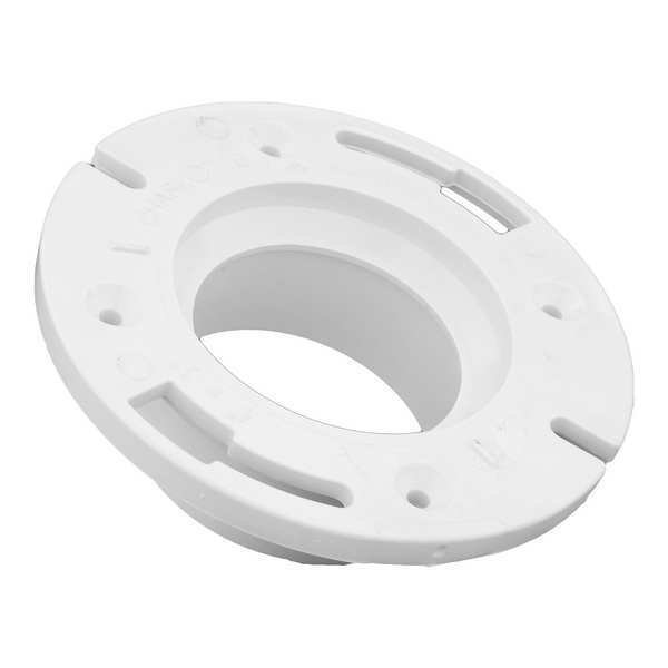 PVC Closet Flange with Stop, Hub, 4 in x 3 in Pipe Size