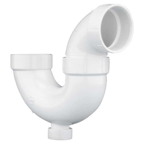 PVC, White Finish, P-Trap with Solvent Weld Joint and Cleanout