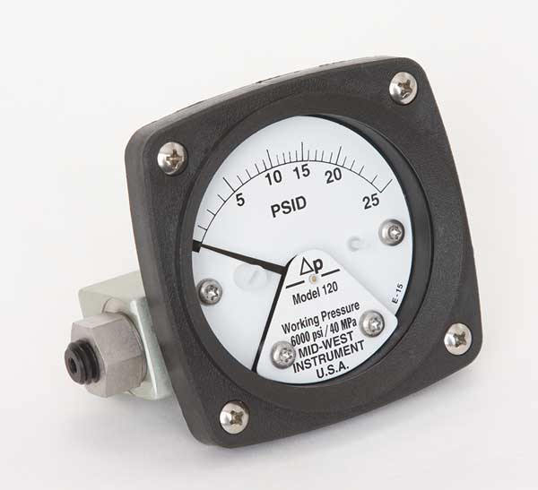 Pressure Gauge, 0 to 25 psi