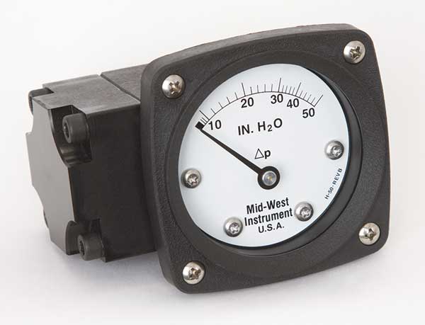 Pressure Gauge, 0 to 50 In H2O