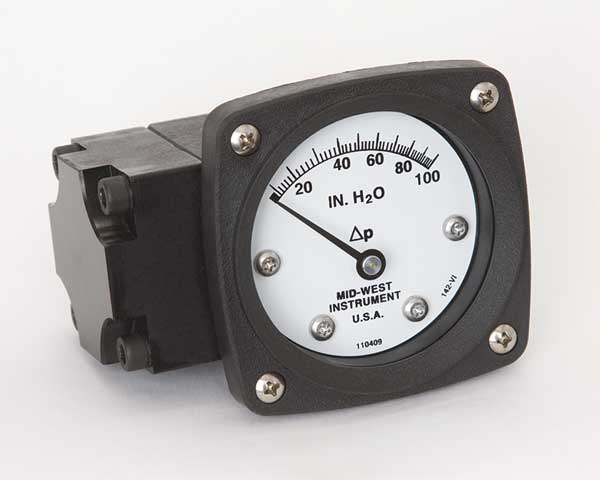 Pressure Gauge, 0 to 100 In H2O