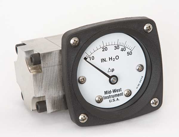 Pressure Gauge, 0 to 50 In H2O