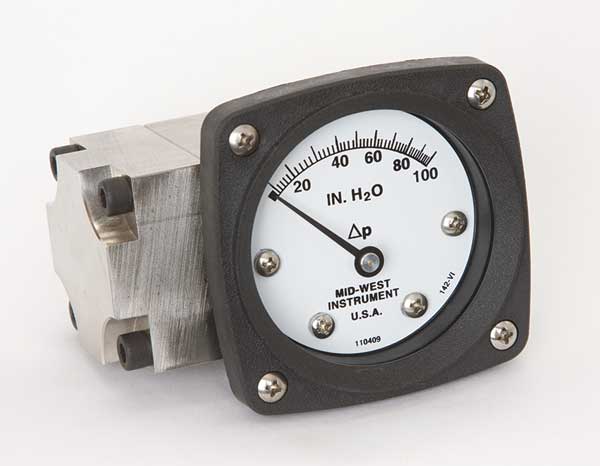 Pressure Gauge, 0 to 100 In H2O