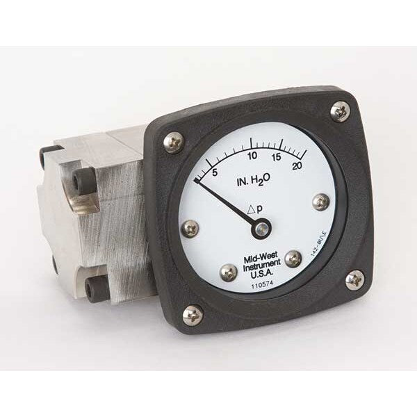 Pressure Gauge, 0 to 20 In H2O