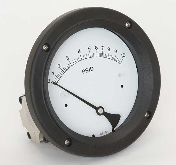 Pressure Gauge, 0 to 10 psi