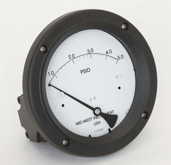 Pressure Gauge, 0 to 5 psi