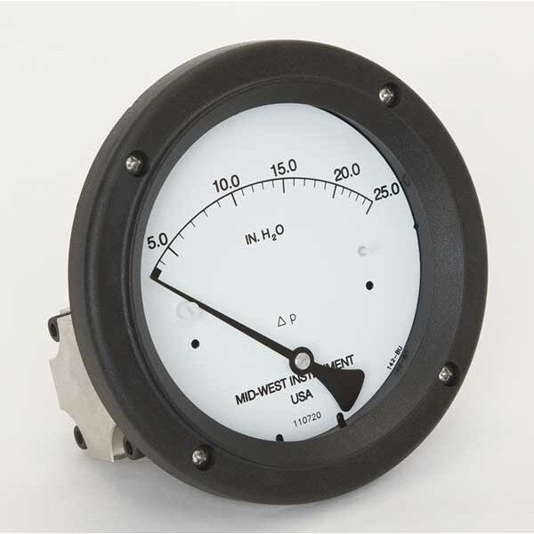 Pressure Gauge, 0 to 25 In H2O