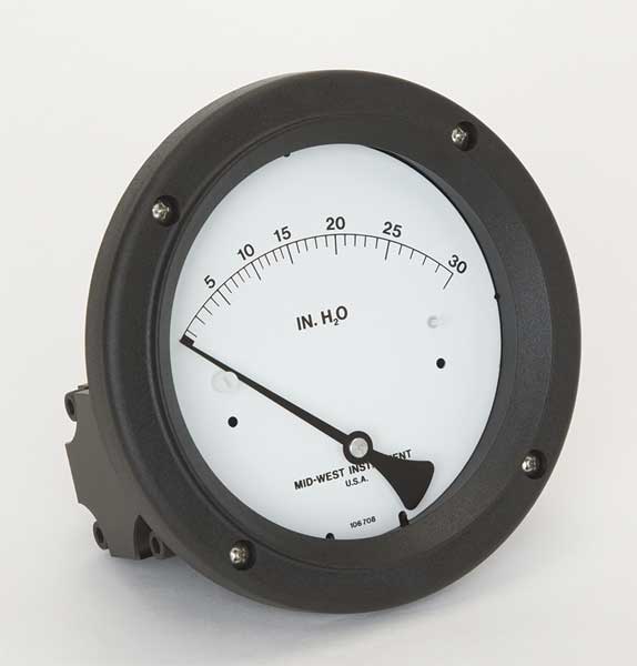 Pressure Gauge, 0 to 30 In H2O