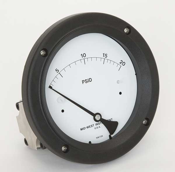 Pressure Gauge, 0 to 20 psi