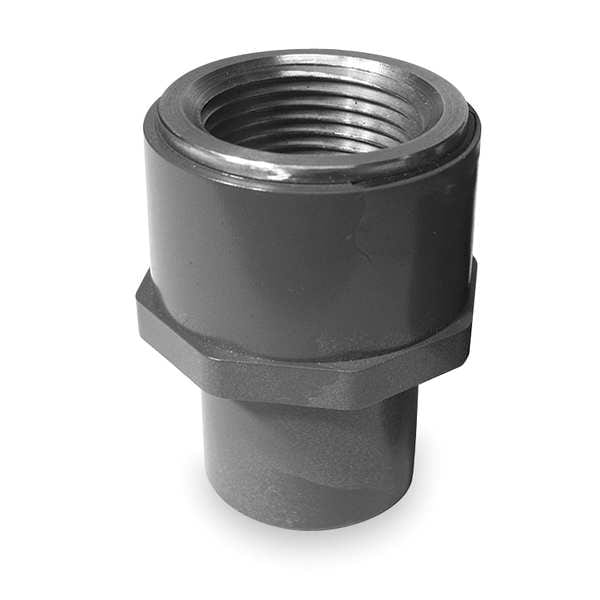 PVC, Brass Transition Adapter, FNPT x SPG, 1/2 in Pipe Size