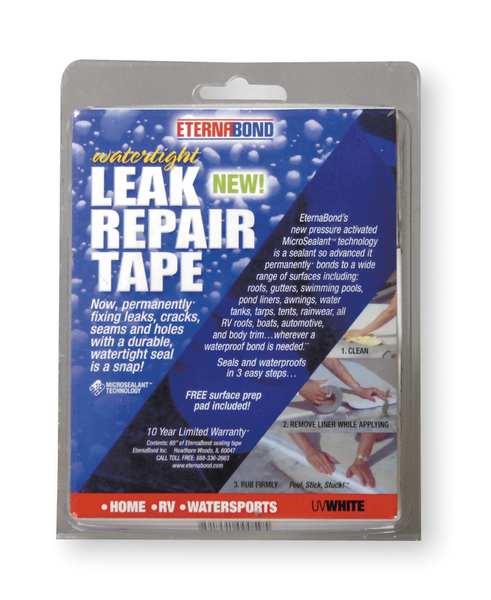 Roof Repair Tape Kit, 4 In x 5 Ft, White
