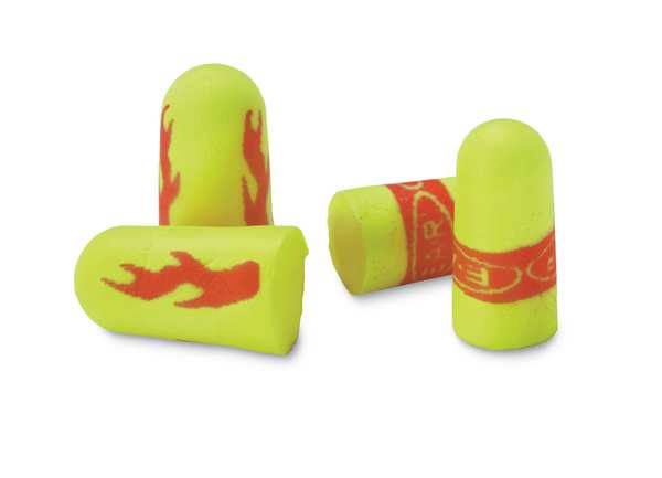 Disposable Corded Ear Plugs, Bullet Shape, 33 dB, Orange/Yellow, 200 Pairs