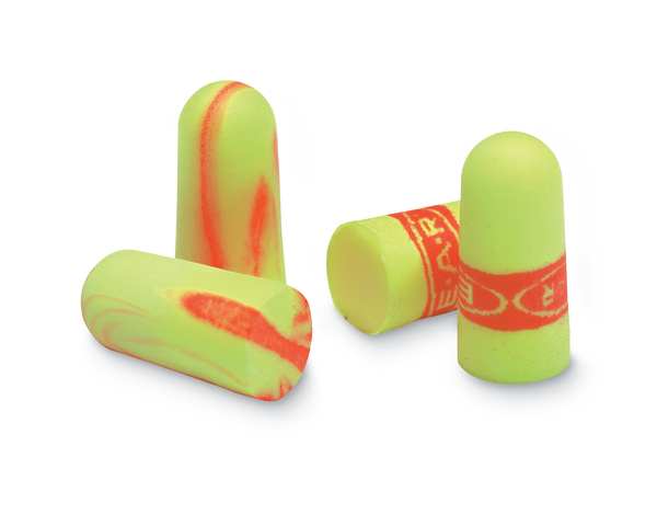 Disposable Corded Ear Plugs, Bullet Shape, 33 dB, Orange/Yellow, 200 Pairs