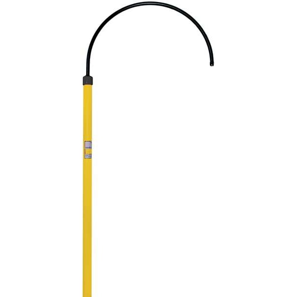 Rescue Hook, 6 ft, Yellow, Fiberglass with Aluminum Bronze Alloy Head