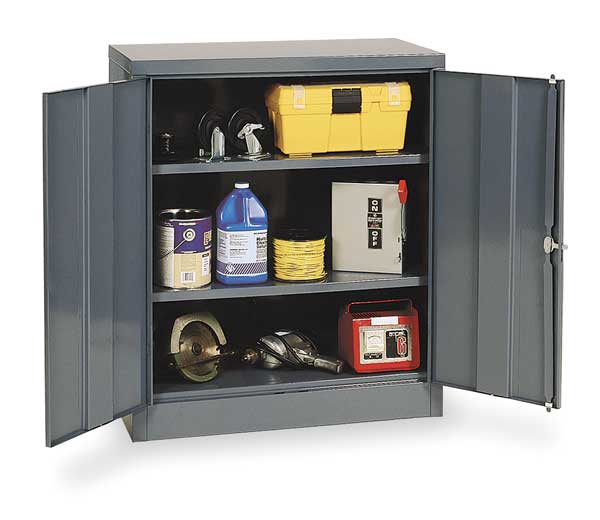 24 ga. ga. Steel Storage Cabinet, 36 in W, 42 in H, Stationary