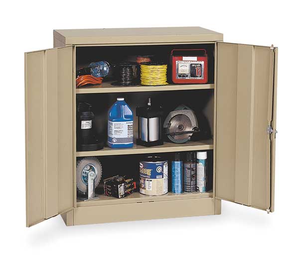 24 ga. ga. Steel Storage Cabinet, 36 in W, 42 in H, Stationary