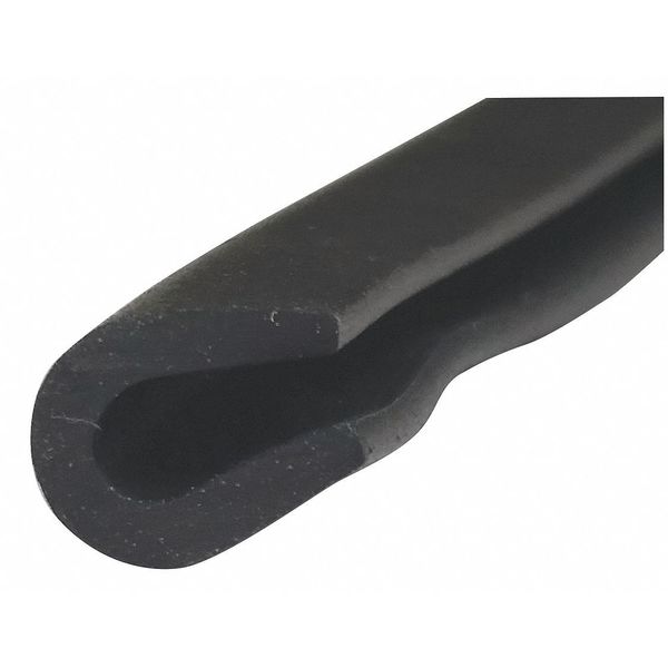 Rubber Edging, neoprene, 10 ft Length, Non-Adhesive Backing, 1/4 in Overall Width, Style: E