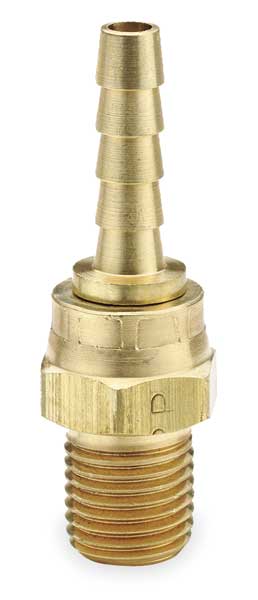 Swivel Crimped or Hose Clamp, 3/8 in Hose I.D, 1/4 in Thread
