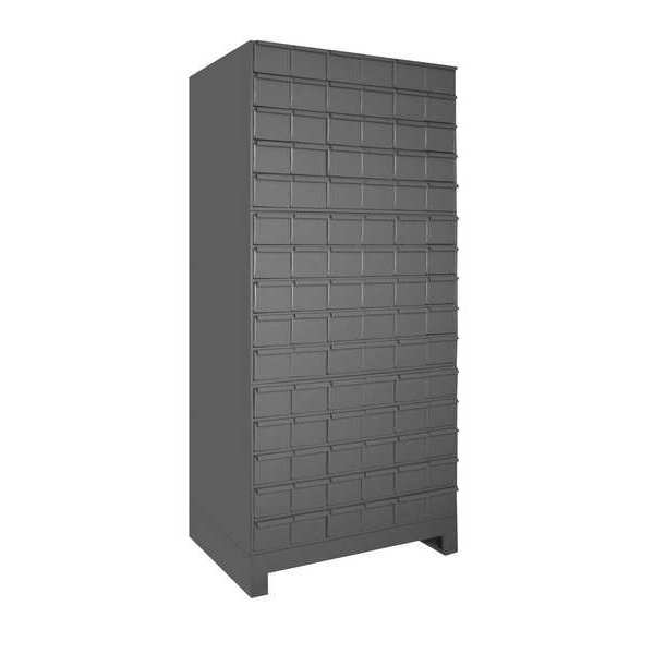 Prime Cold Rolled Steel Enclosed Bin Shelving, 34 in W x 68 3/8 in H x 12 1/4 in D, 15 Shelves