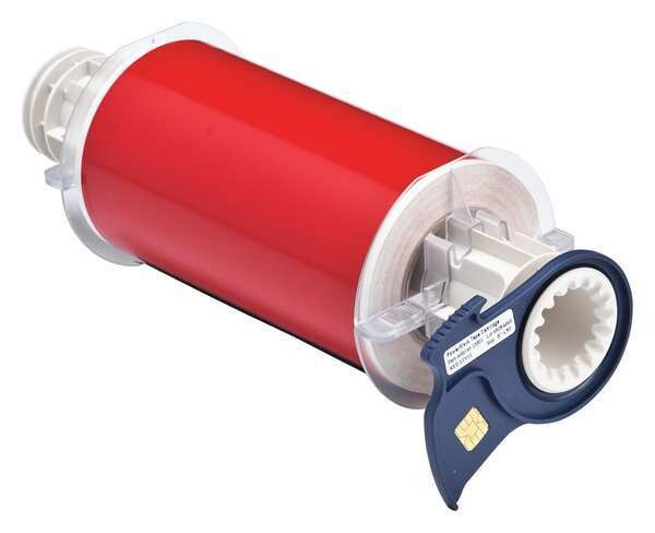 Label Tape Cartridge, Red, Labels/Roll: Continuous