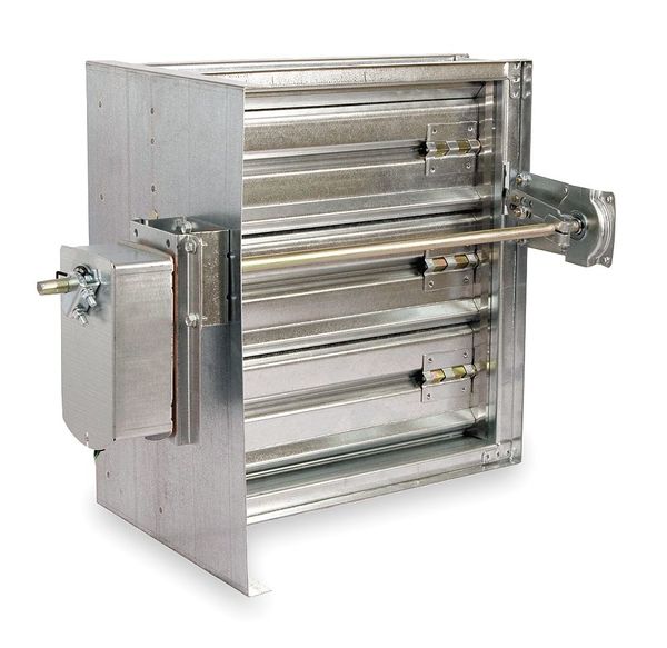 Square Smoke Damper, 24V, 7-3/4 In. W