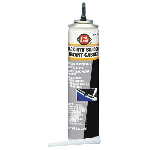 Oil-Resistant RTV Silicone Gasket Maker, 8 oz, Black, Temp Range -75 to 500 Degrees F