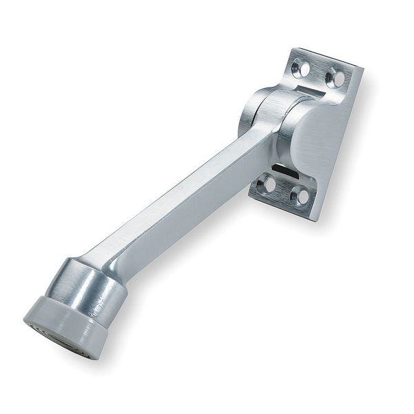 Lever Door Holder, Satin Chrme, Cast Brass