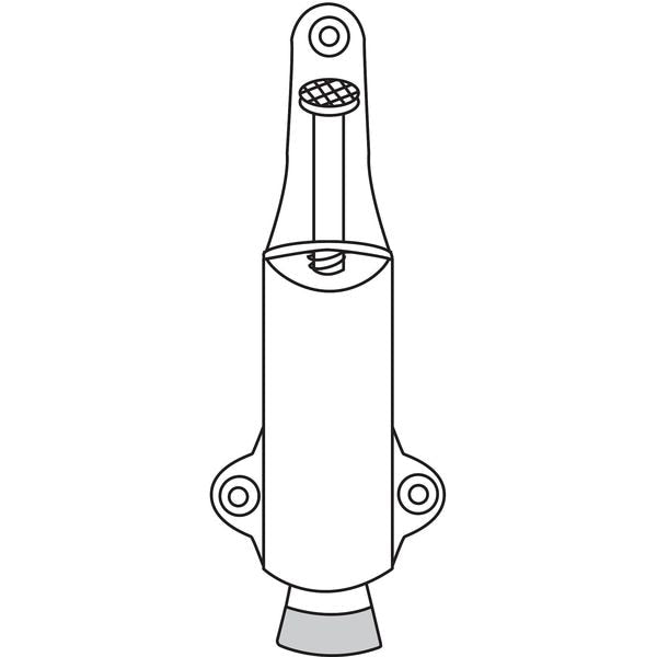 Plunger Door Holder, Stn Chrme, Cast Brass