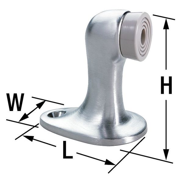 Rigid Door Stop, Cast Brass, 3